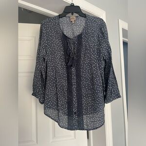 Como Vintage Women's Black Polka Dot Blouse